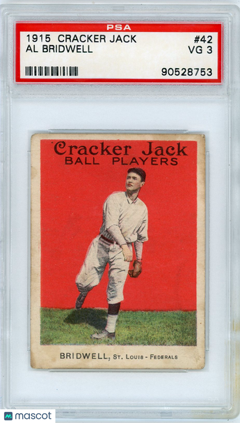 1915 Cracker Jack Al Bridwell #42 PSA 3