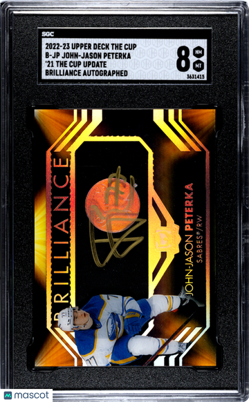 2022 2021-22 Upper Deck The Cup John-Jason Peterka #B-JP Brilliance Auto Rookie SGC 8