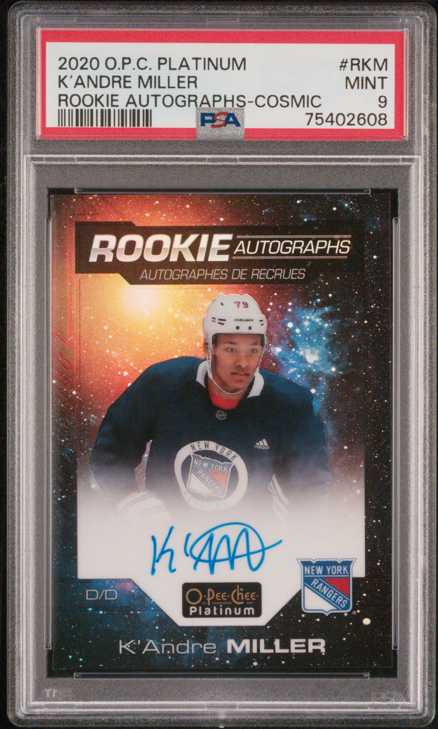 2020 O-Pee-Chee Platinum Rookie Autographs K’andre Miller PSA 9
