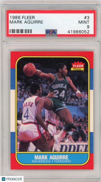1986 Fleer Mark Aguirre #3 PSA 9