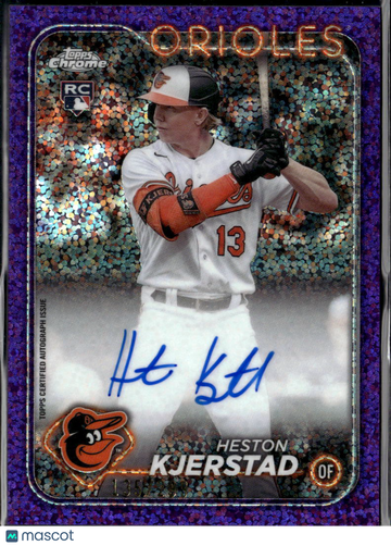 Heston Kjerstad 2024 Topps Chrome RC Auto Purple Speckle Baltimore Orioles
