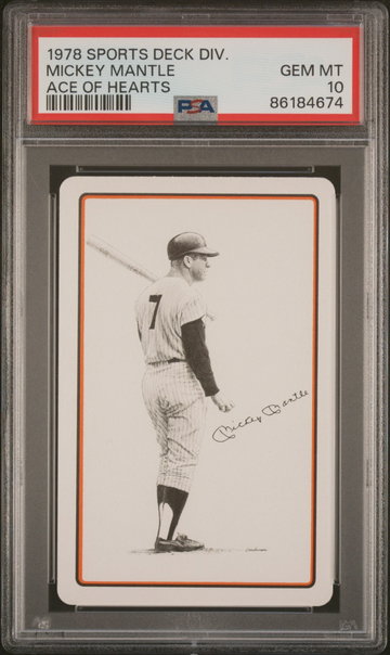 1978 Sports Deck Divison Mickey Mantle Ace of Hearts Mickey Mantle PSA 10