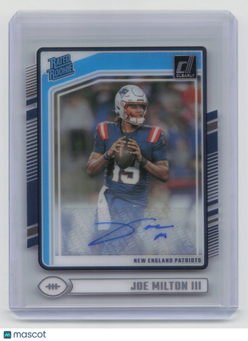 2024 Panini Clearly Donruss Football Joe Milton III #97 Auto Rookie