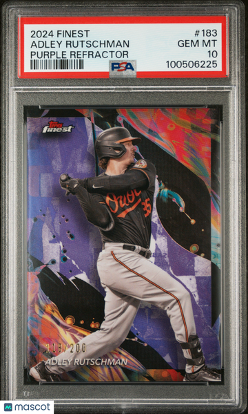 2024 Topps Finest Adley Rutschman #183 Purple Refractor /200 PSA 10