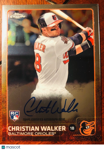 2015 Topps Chrome CHRISTIAN WALKER ROOKIE AUTO #AR-CW RC Orioles Diamondbacks