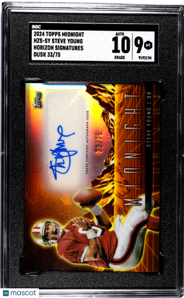 2024 Topps Midnight Steve Young #HZS-SY Horizon Sigs. Dusk SGC 9 Auto 10