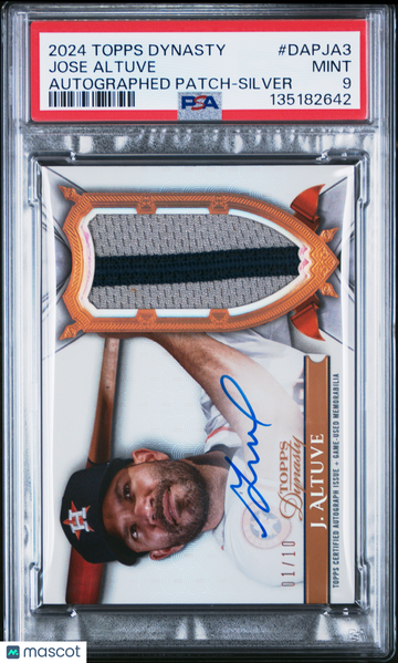 2024 Topps Dynasty Autographed Patch Jose Altuve #DAPJA3 Silver /10 PSA 9 Topps