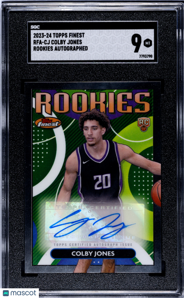 2023 Topps Finest Colby Jones #RFA-CJ Rookies Autograph SGC 9