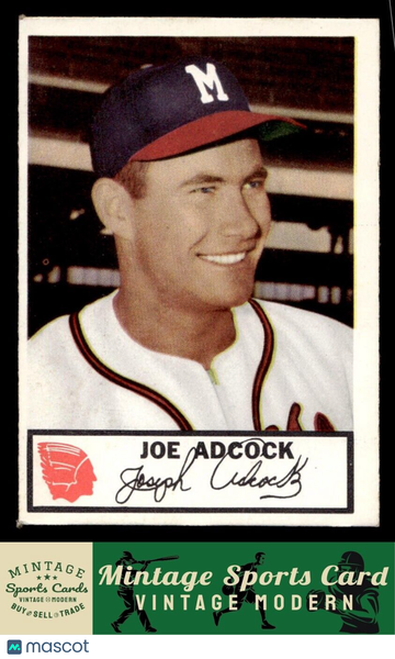 1953 Johnston Cookies Milwaukee Braves Joe Adcock #17