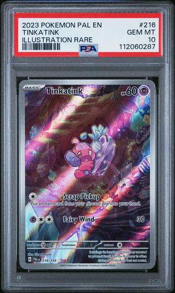 2023 Pokemon Scarlet and Violet Paldea Evolved Illustration Rare Tinkatink #216 PSA 10