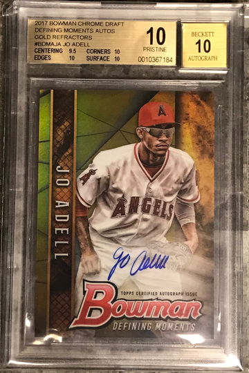 2017 Bowman Chrome Jo Adell Defining Moments Gold Auto /50 BGS 10 PRISTINE