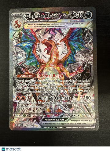 2023 Pokemon Obsidian Flames Charizard EX Secret Rare Holo SAR #223/197 Trading Card
