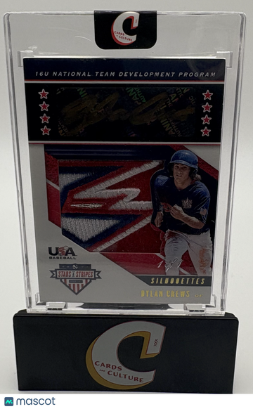 2019 Panini USA Baseball Stars & Stripes Silhouettes Dylan Crews #USA-EL Game-Used Patch