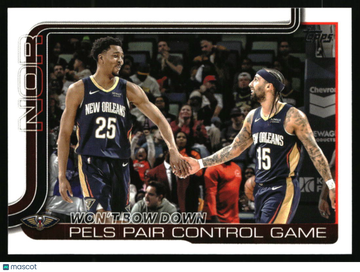 2025-26 Topps Won't Bow Down: Pels Pair Control Game #299 New Orleans Pelicans