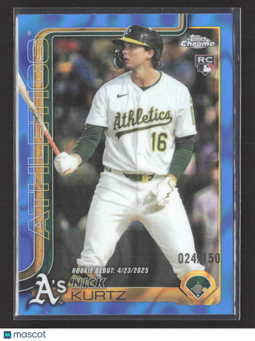 2025 Topps Chrome Nick Kurtz #USC180 Blue RayWave RC