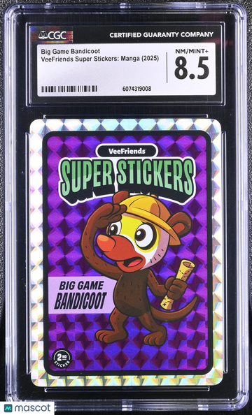 2025 VeeFriends Super Stickers Manga Series Big Game Bandicoot CGC 8.5