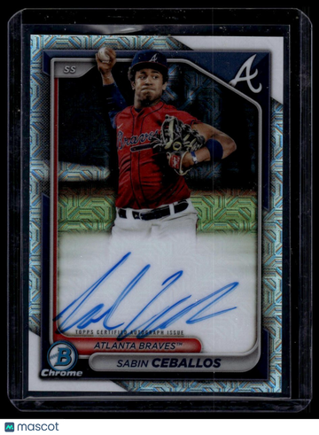 2024 Bowman Chrome Sabin Ceballos #BMA-SC Prospect Autographs Mojo Refractors AU