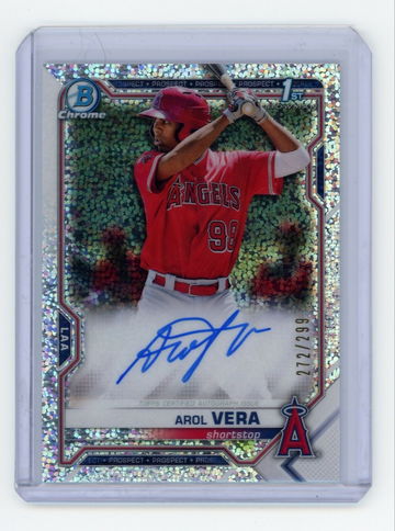 💎 2021 Bowman Chrome AROL VERA Auto SPECKLE REFRACTOR 1st RC #’d /299! 🔥