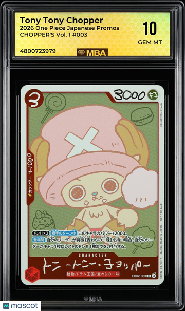 2026 One Piece Japanese Promos Tony Tony Chopper #003 CHOPPER's Vol. 1 MBA 10