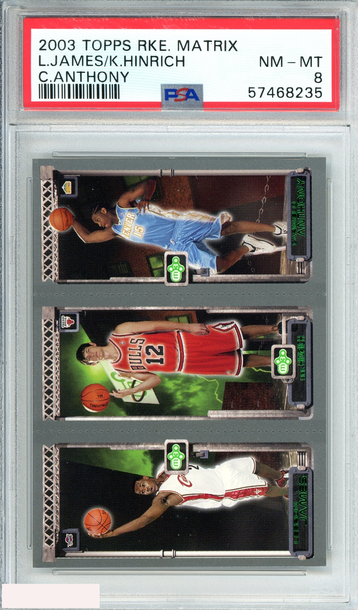 2003 TOPPS ROOKIE MATRIX L JAMES K HINRICH C ANTHONY ROOKIE PSA 8 NM-MT