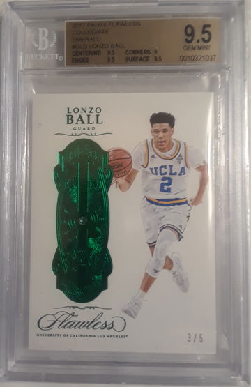 Lonzo Ball 2017 Flawless Collegiate Emerald 3/5 SSP BGS 9.5 Gem Mint #G-LB.