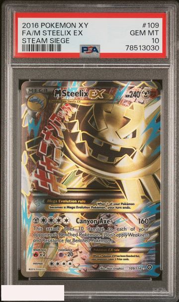 2016 POKEMON XY STEAM SIEGE FA M STEELIX EX #109 PSA 10 GEM MT