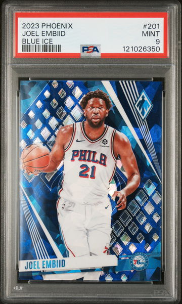 2023 Panini Phoenix Blue Ice Joel Embiid #201 PSA 9