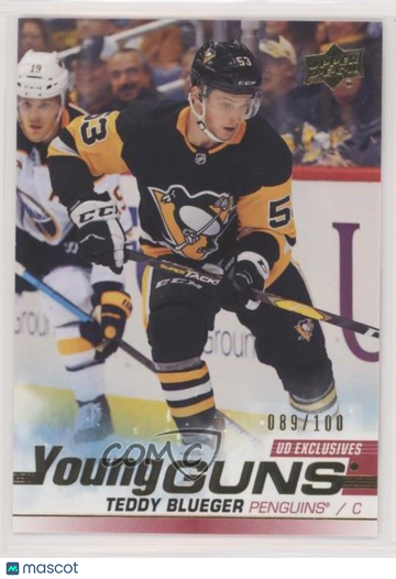 2019-20 Upper Deck Teddy Blueger #231 UD Exclusives 089/100 Parallel/Variety Rookie Base Set
