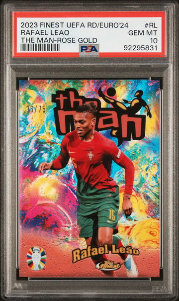 2023 TOPPS RAFAEL LEAO FINEST UEFA EURO 2024 THE MAN ROSE GOLD #RL PSA 10