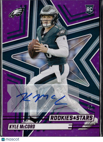 Kyle McCord 2025 Panini Rookies & Stars RC Auto Purple Philadelphia Eagles