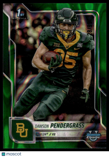 2025 Bowman University Chrome Dawson Pendergrass #115 Green Lava Refractor SN