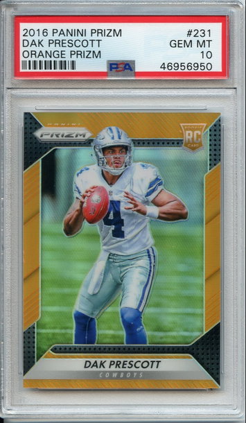 Dak Prescott Orange Prizm Rookie PSA 10