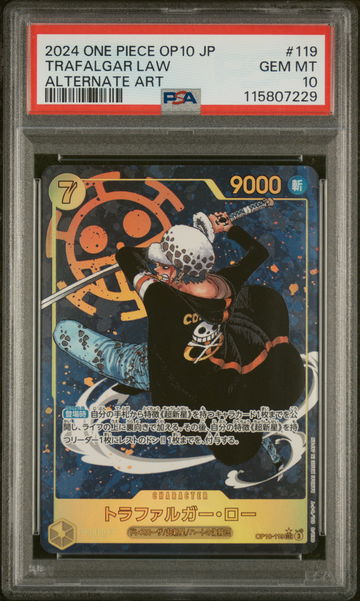 2024 Piece Card Game Royal Blood Japanese Alternate Art Trafalgar Law #OP10119 PSA 10