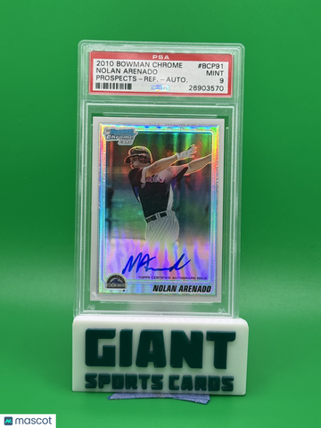 2010 Bowman Chrome Prospects Nolan Arenado #BCP91 Ref Autograph PSA 9