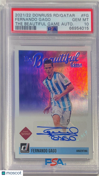 2021 Panini Donruss Road To Qatar The Beautiful Game Autographs Fernando Gago #FG Autograph PSA 10