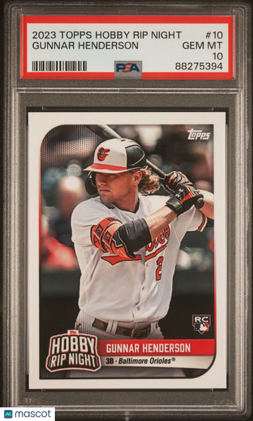 2023 Topps Hobby Rip Night Gunnar Henderson #10 Rookie PSA 10