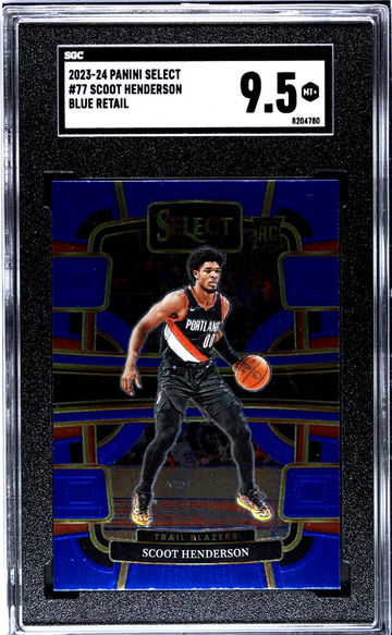 2023 Panini Select Blue Retail Scoot Henderson #77 RC SGC 9.5