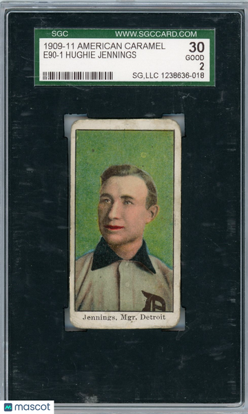 1909 American Caramel Co. (E90-1) Hughie Jennings SGC 2