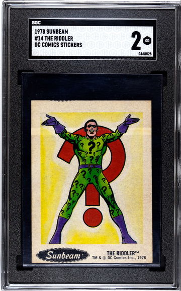 The Riddler 1978 Sunbeam #14 DC Comics Stickers SGC 2 Batman