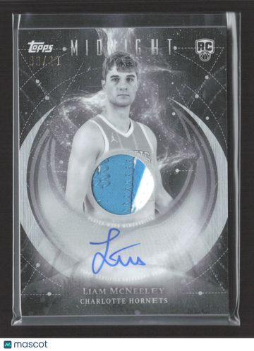 2025 Topps Midnight Liam McNeeley #RJA-LM Player-Worn Memorabilia Rookie Jersey Autograph RC