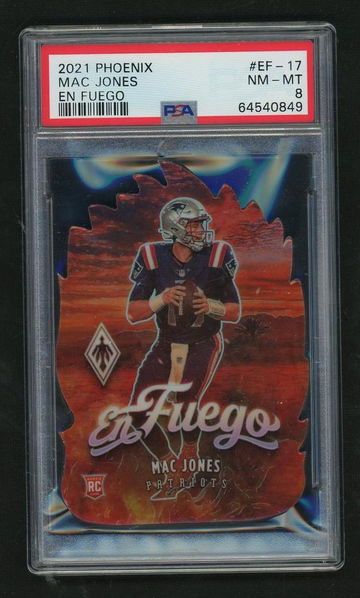 2021 Panini Phoenix En Fuego Mac Jones #EF-17 RC Die-Cut PSA 8