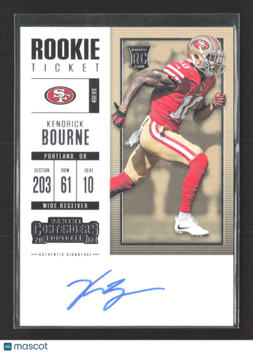 2017 Panini Contenders Kendrick Bourne #243 Rookie Ticket