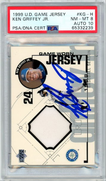 Ken Griffey Jr 1999 Upper Deck Game Jersey Auto PSA/DNA 8/10