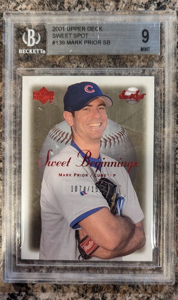 2001 Upper Deck Mark Prior Rookie Sweet Beginnings BGS 9 (#1074/1500)