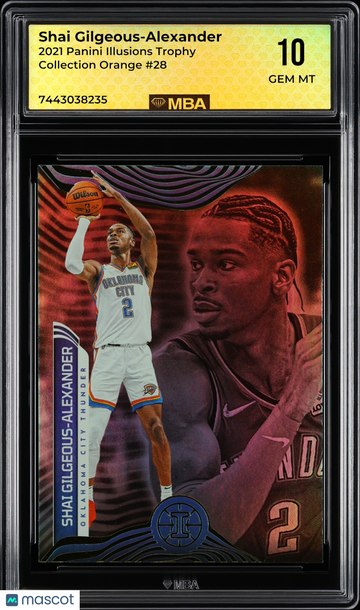 2021 Panini Illusions Shai Gilgeous-Alexander #28 Trophy Collection Orange MBA 10