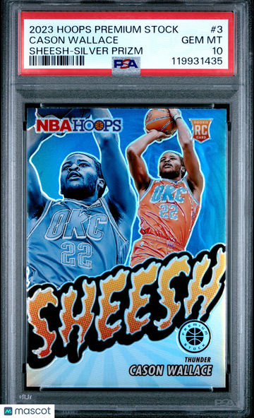 Cason Wallace 2023 Panini Hoops Premium Stock Sheesh Silver Prizm PSA 10