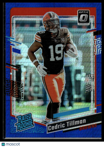 2023 Donruss Optic Cedric Tillman #224 Blue Hyper RC