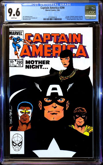 Captain America #290 🔥 1st Red Skull Daughter - SIN 🔥 CGC 9.6 - WHITE Pages