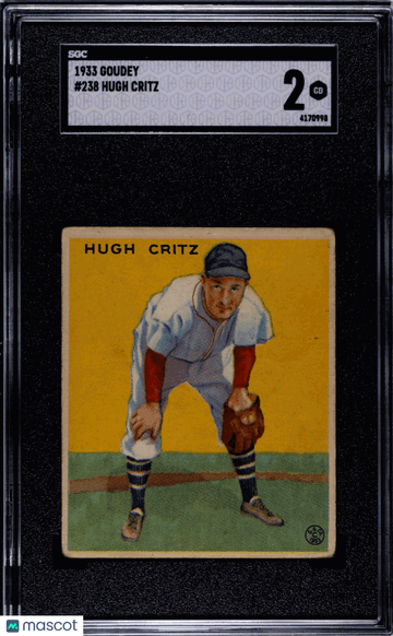 1933 Goudey Hugh Critz #238 SGC 2