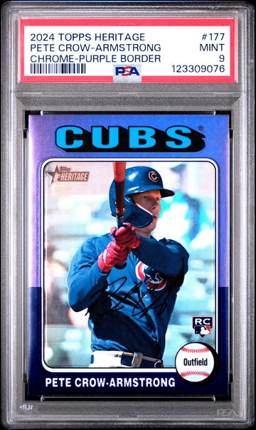 2024 Topps Heritage Chrome-Purple Pete Crow-Armstrong #177 PSA 9